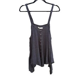 We The Free Charcoal Blue Distressed Bohemian Tank Top, Women’s Small